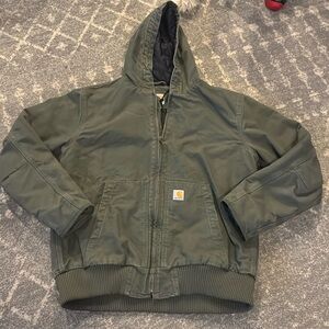 Carhartt Washed Duck Active Jac Moss Color Mens Large